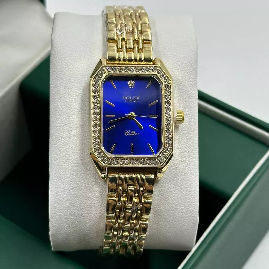 Rolex Cellini for women Gold, Silver with Blue dial