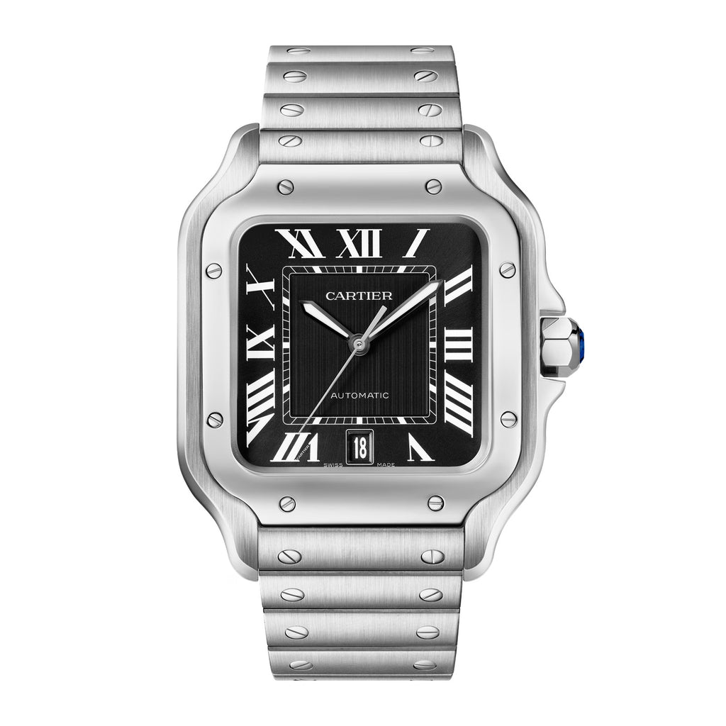 Santos de Cartier silver frame white dial