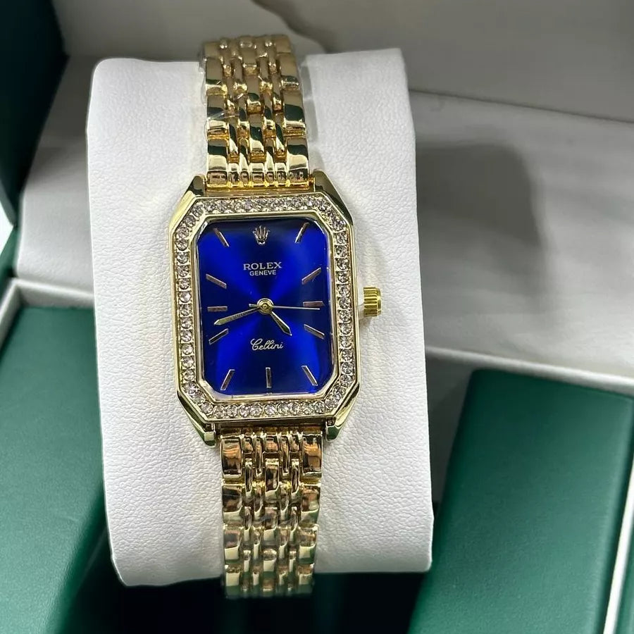 Rolex Cellini for women Gold, Silver with Blue dial