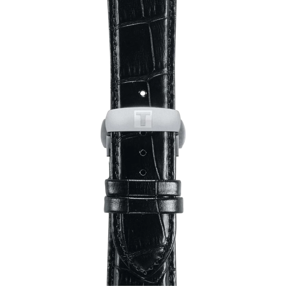 Tissot Analog White Dial Black Leather Strap