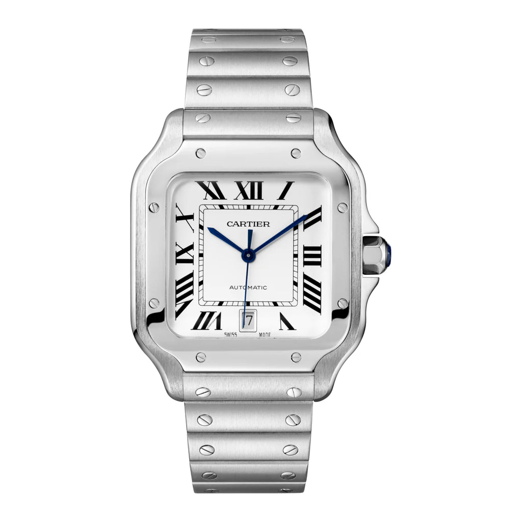 Santos de Cartier Silver frame white dial