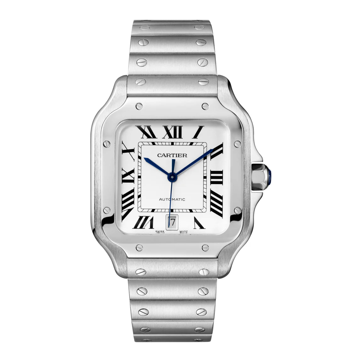 Santos de Cartier Silver frame white dial