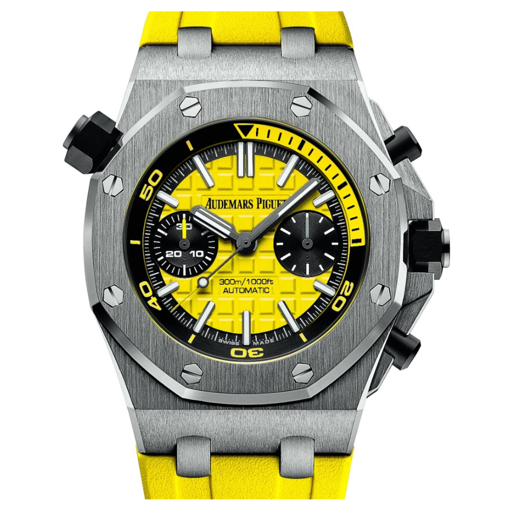 Piguet Royal Oak Offshore Diver Chronograph with Yellow rubber strap