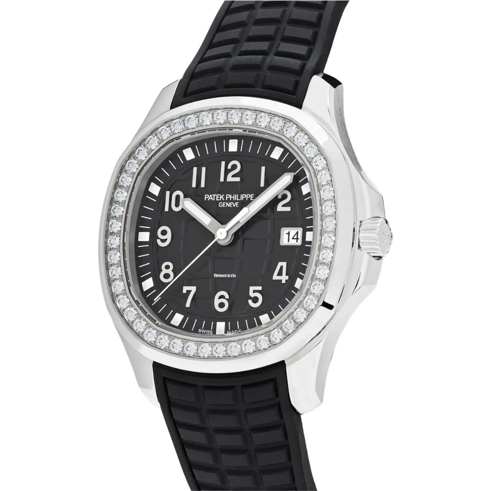 Patek Philippe Aquanaut Luce Silver frame, Black strap with Black dial