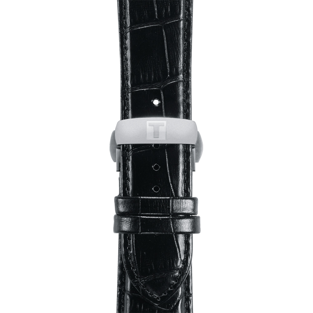 Tissot Analog Black Dial Black Leather Strap