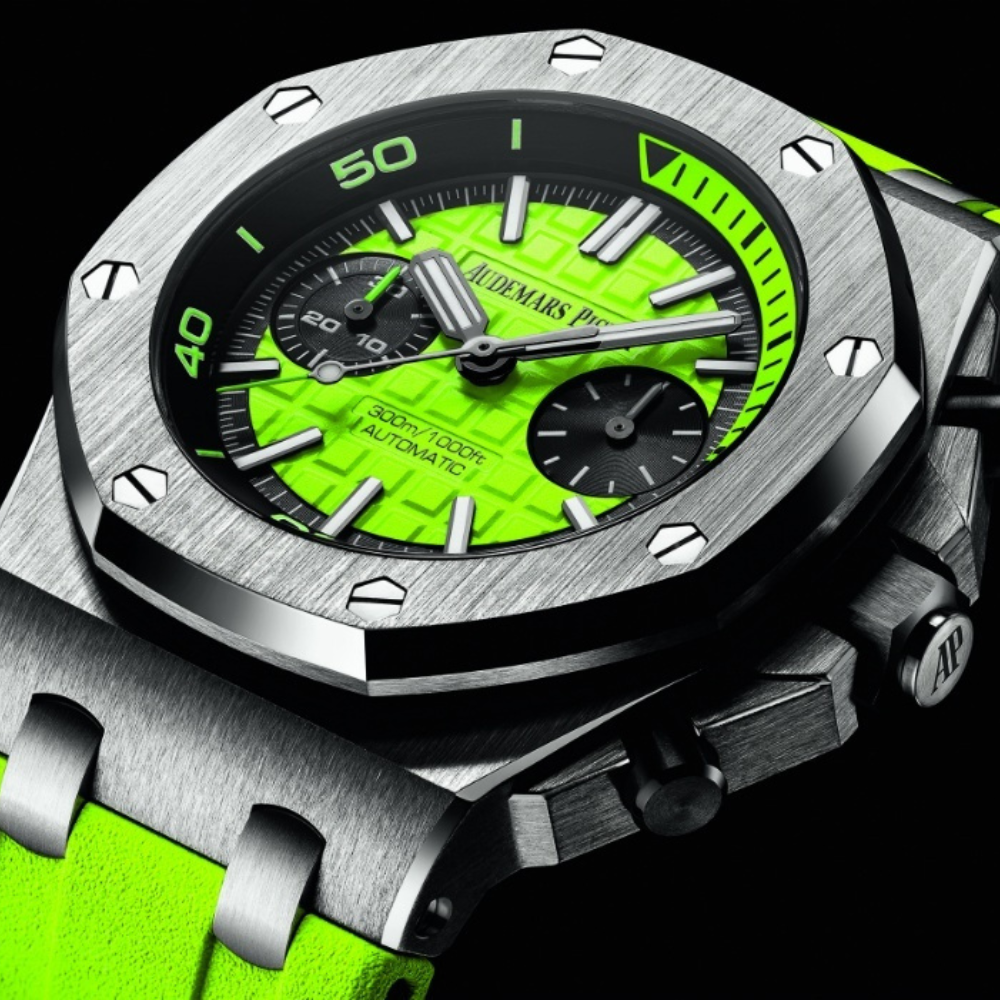 Piguet Royal Oak Offshore Diver Chronograph with Green rubber strap