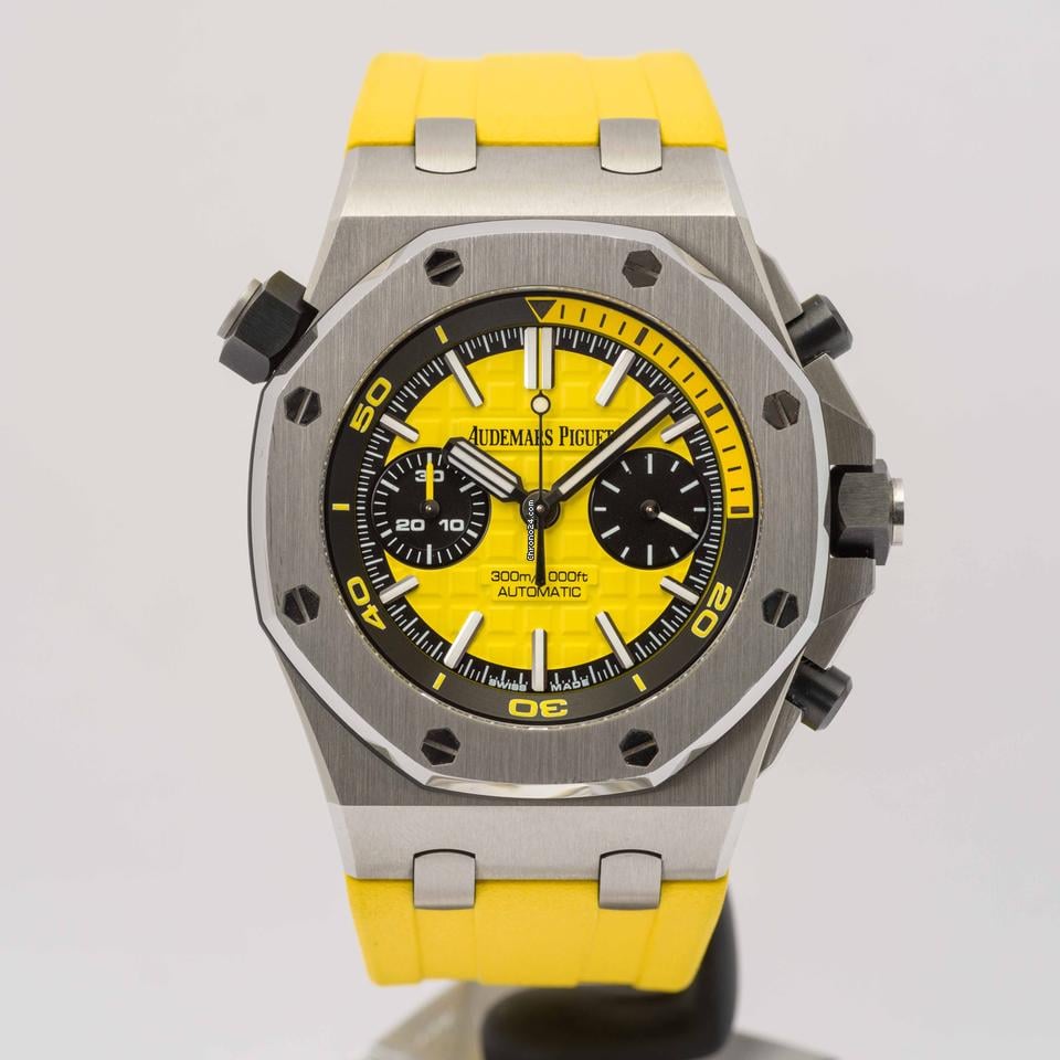 Piguet Royal Oak Offshore Diver Chronograph with Yellow rubber strap