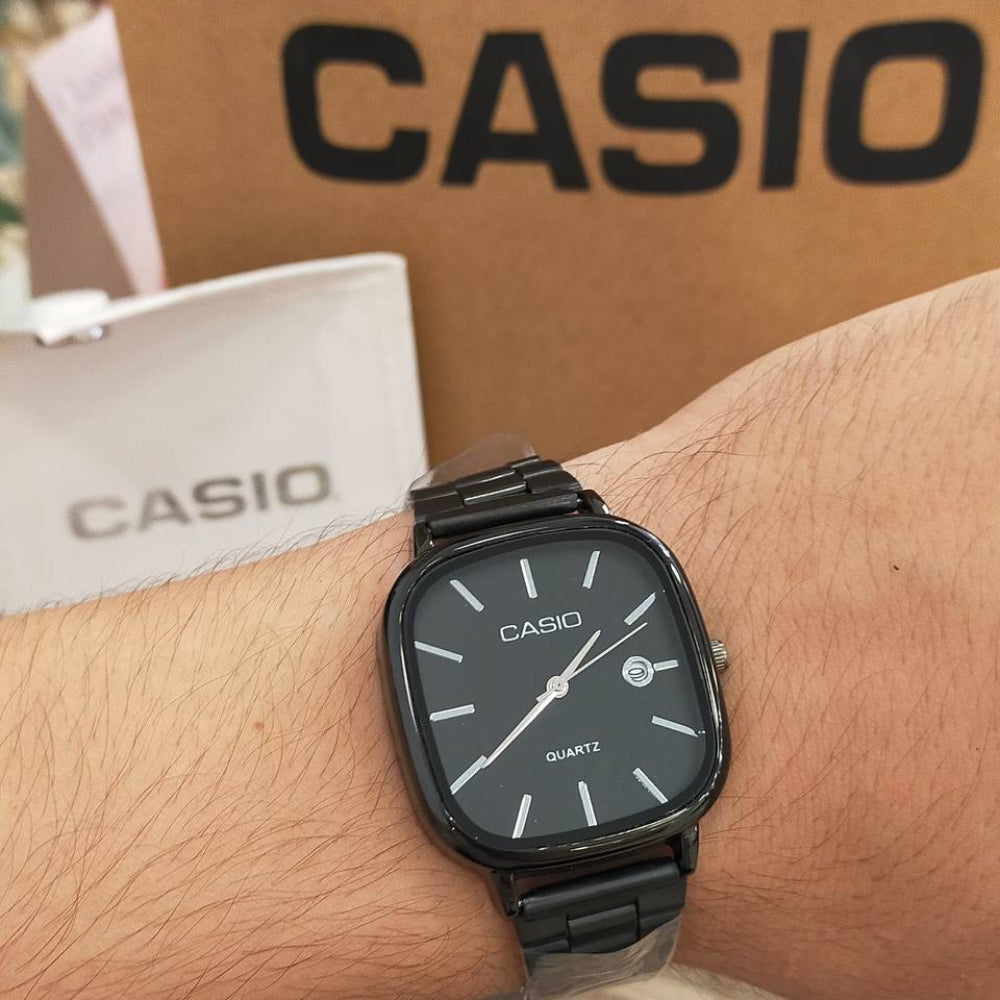 Casio square watch all Black for men