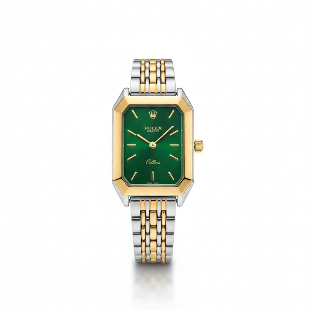 Rolex Cellini for women Gold, Silver with Green dial