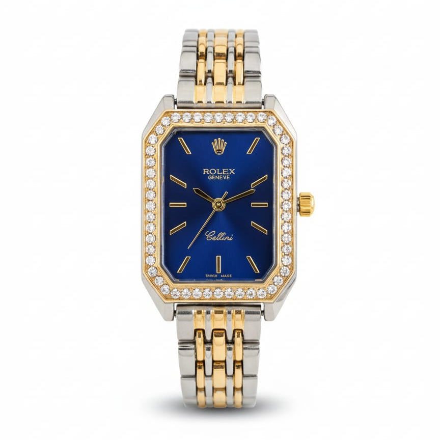 Rolex Cellini for women Gold, Silver with Blue dial