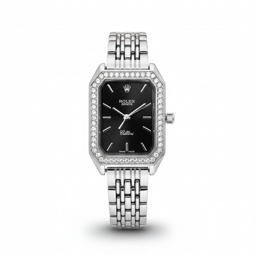 Rolex Cellini for women Silver with Black dial
