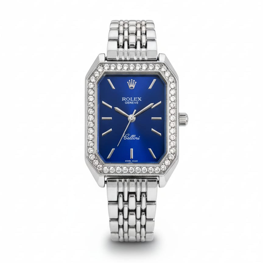 Rolex Cellini for women Silver with Blue dial