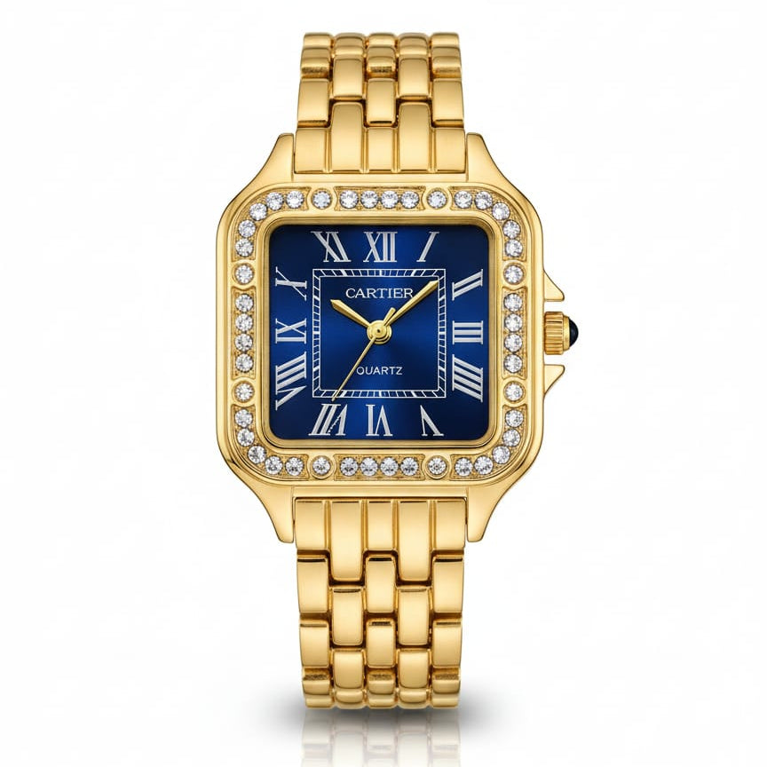 Cartier woman Gold With Blue dial