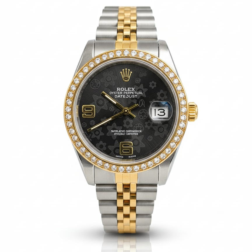 Rolex Lady-Datejust Gold, Sliver with Black dial