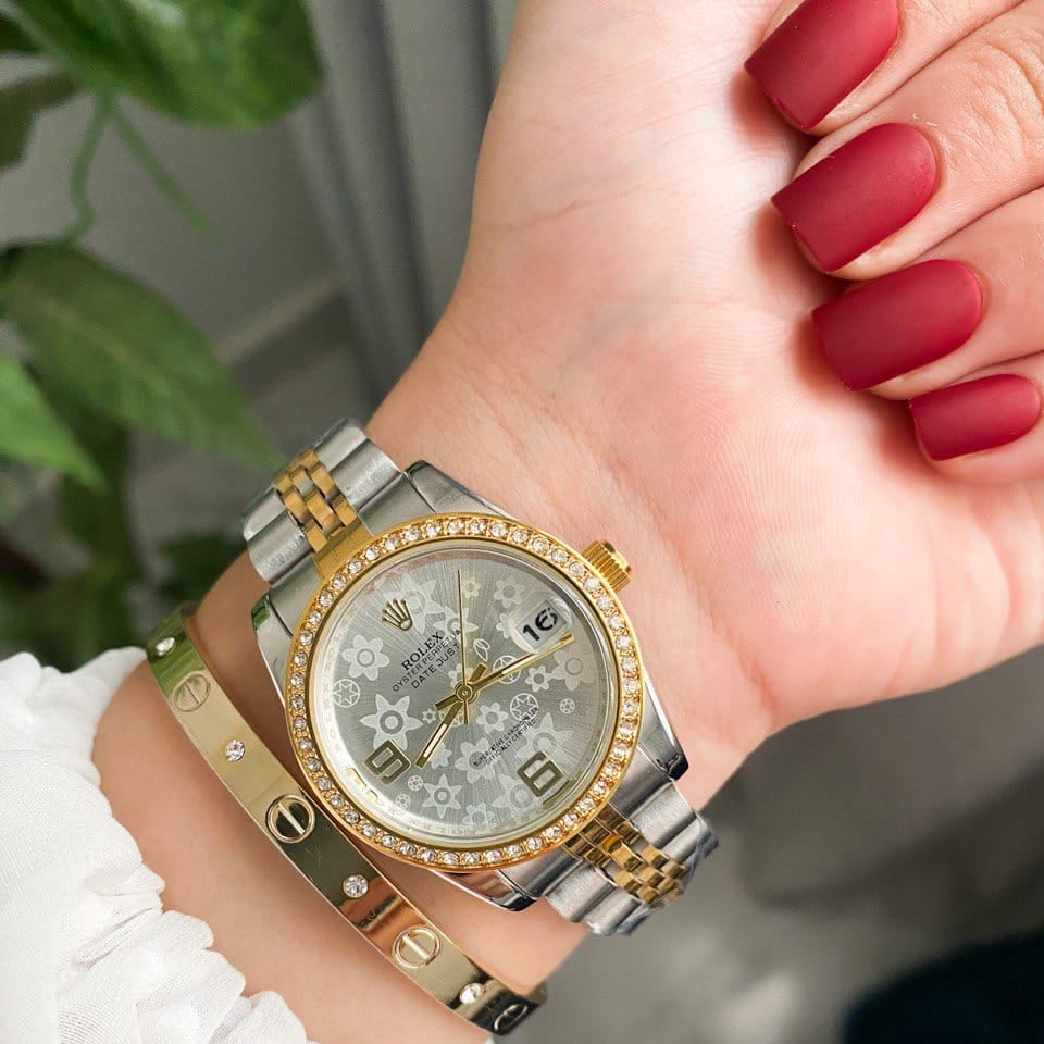 Rolex Lady-Datejust Gold, Sliver with White pearl dial