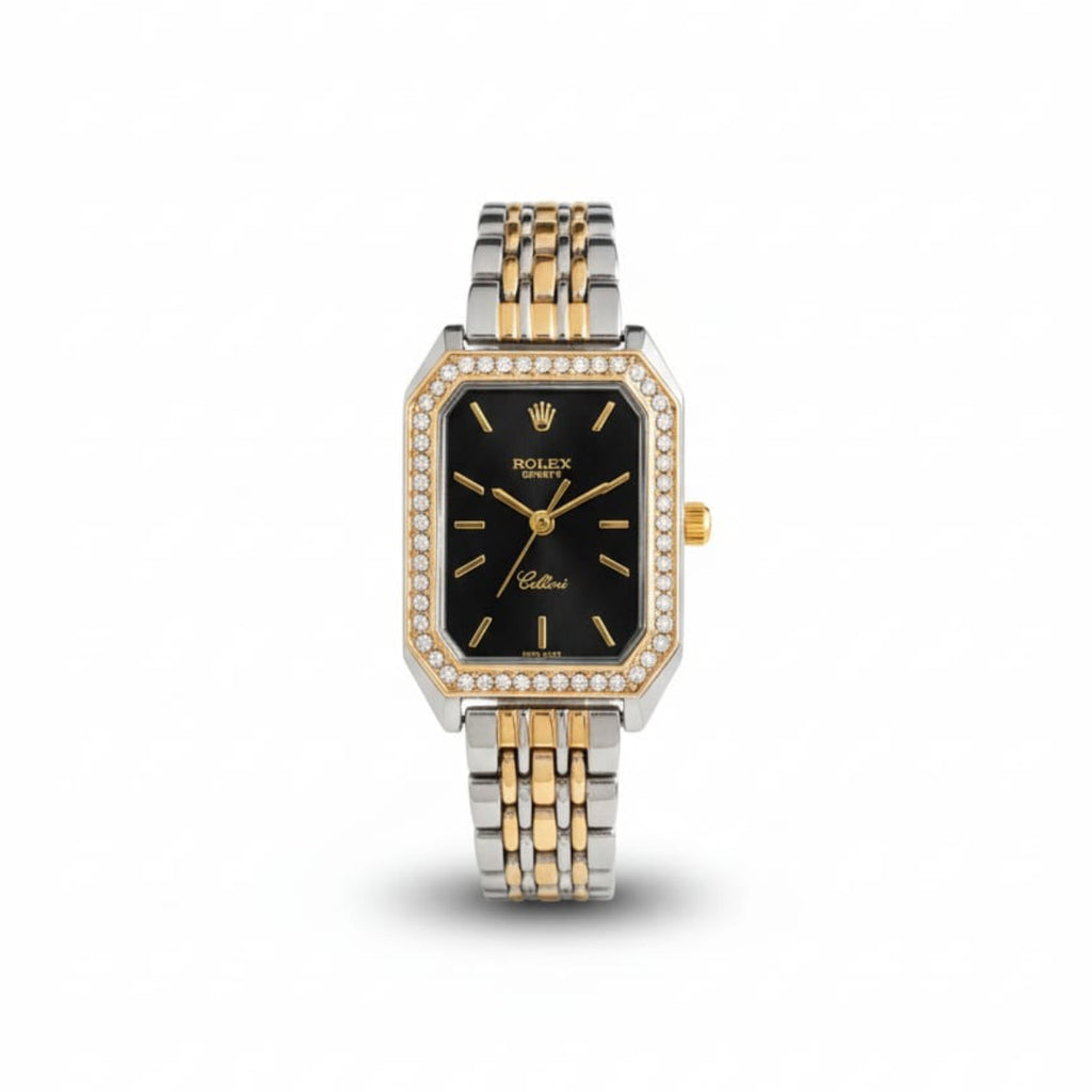 Rolex Cellini for women Gold, Silver with Black dial