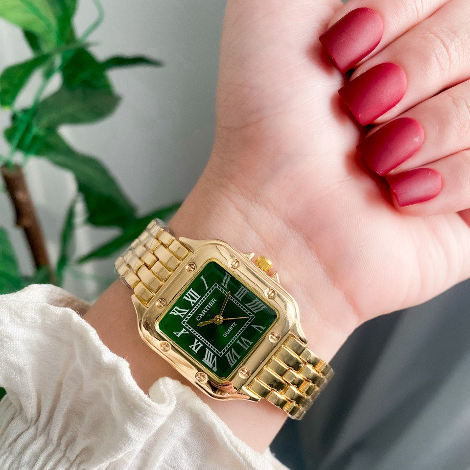 Panthère de Cartier woman Gold With Green dial