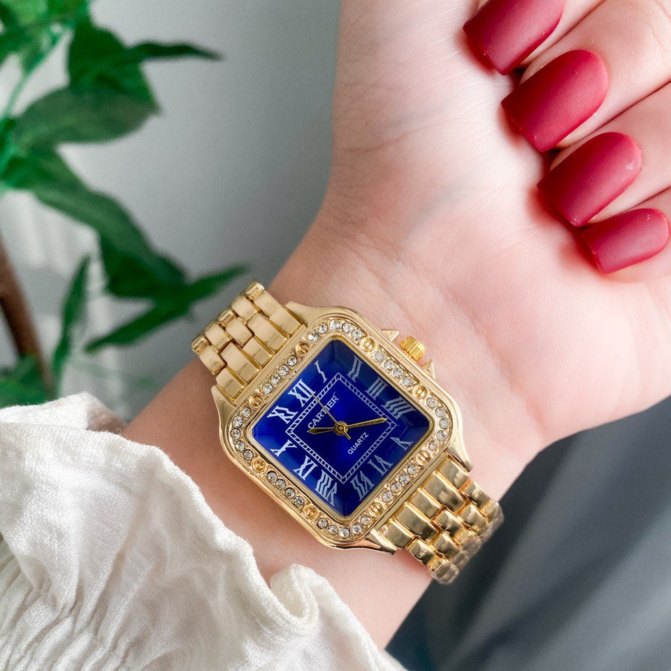 Cartier woman Gold With Blue dial