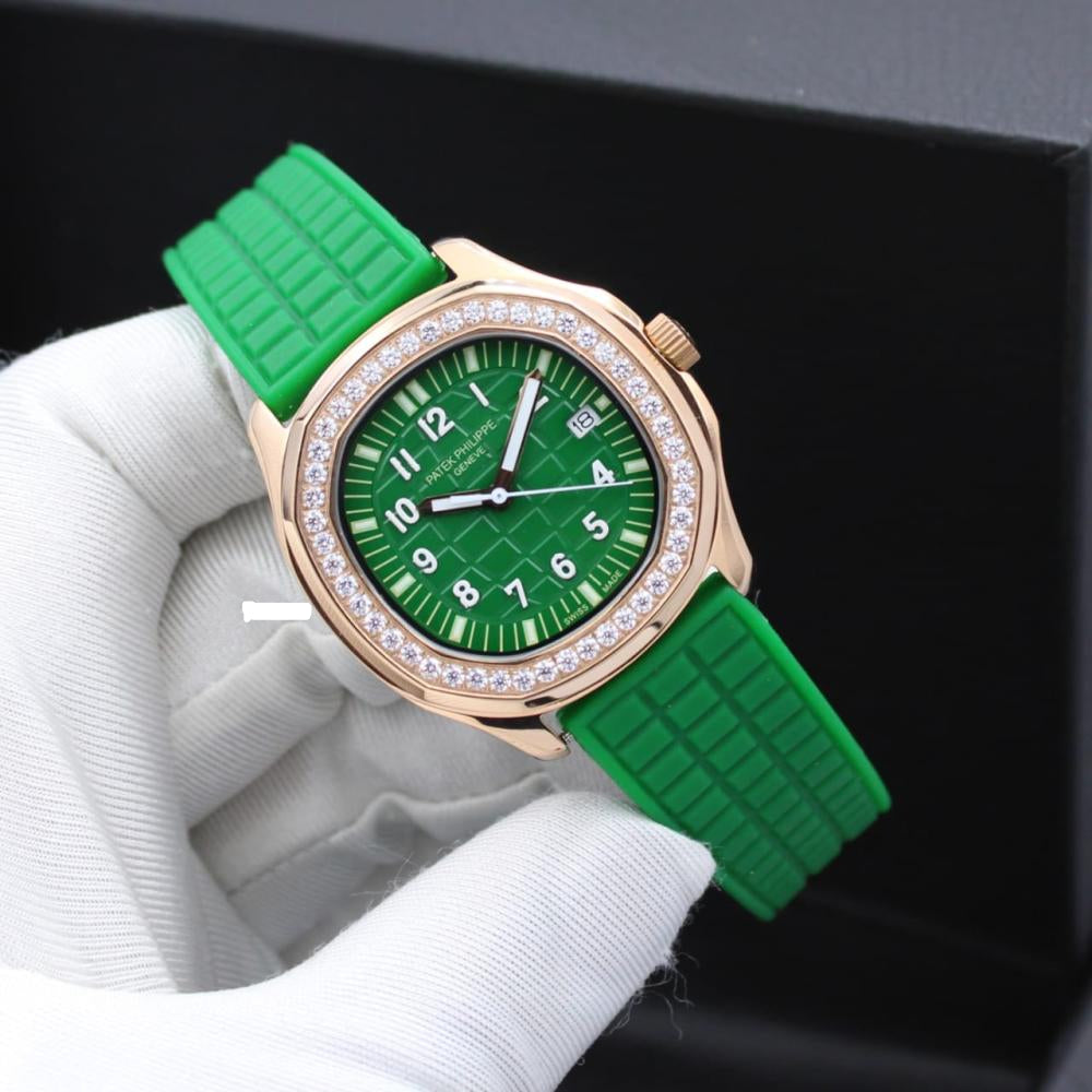 Patek Philippe Aquanaut Luce Rose Gold, Green strap with Green dial