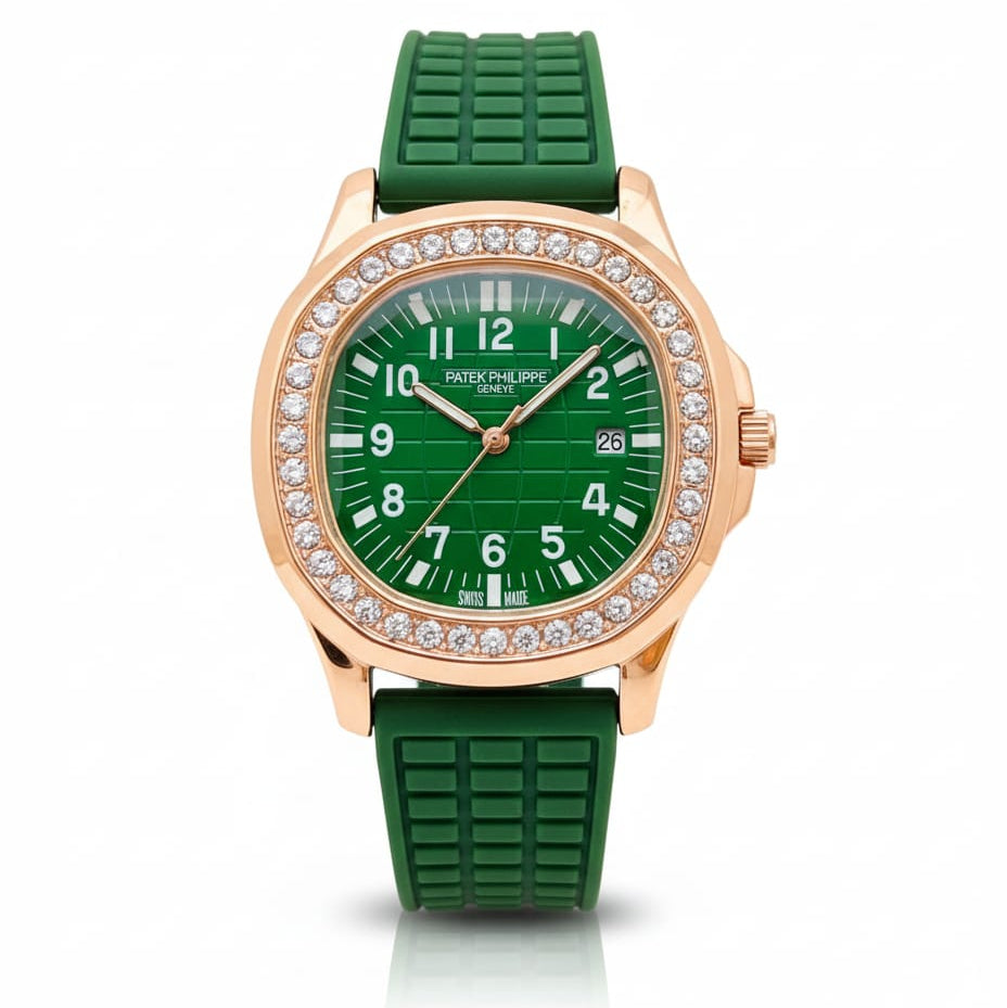 Patek Philippe Aquanaut Luce Rose Gold, Green strap with Green dial
