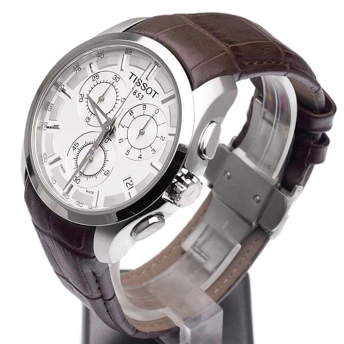 Tissot Analog White Dial Brown Leather Strap