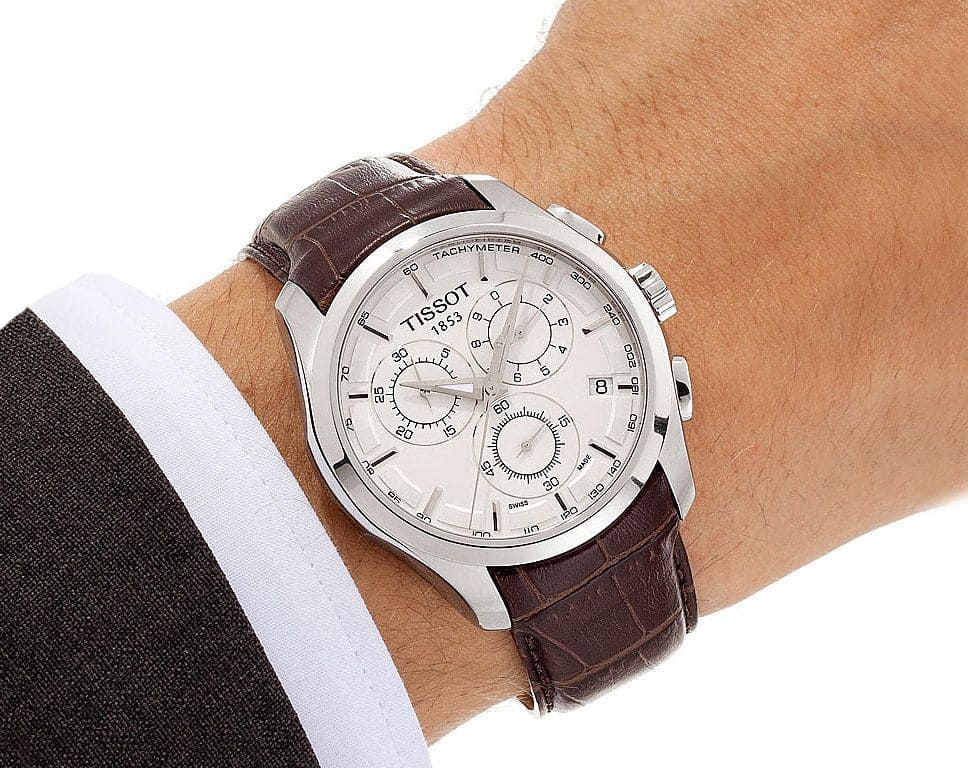 Tissot Analog White Dial Brown Leather Strap
