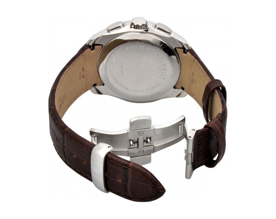 Tissot Analog White Dial Brown Leather Strap