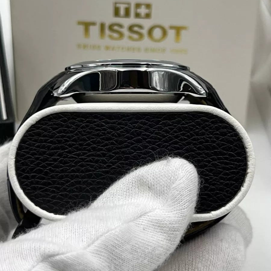 Tissot Analog Black Dial Black Leather Strap