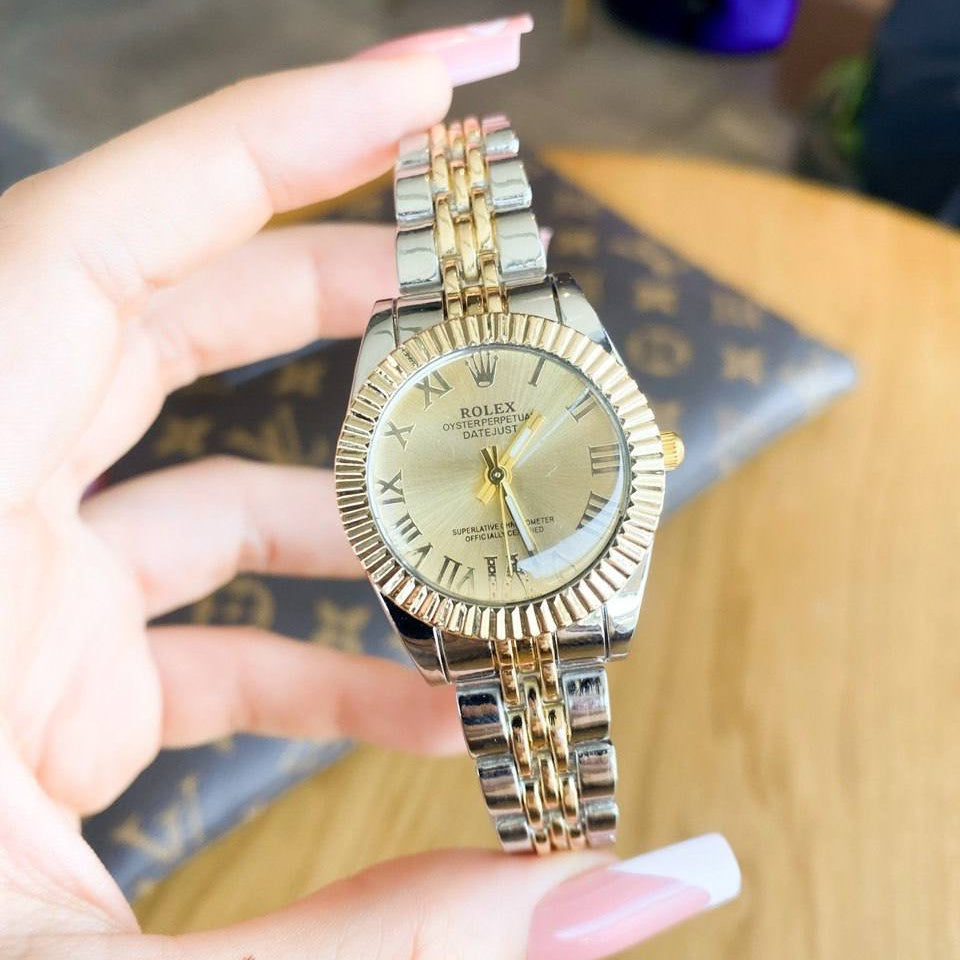 Rolex Lady-Datejust Gold, Sliver with Golden dial