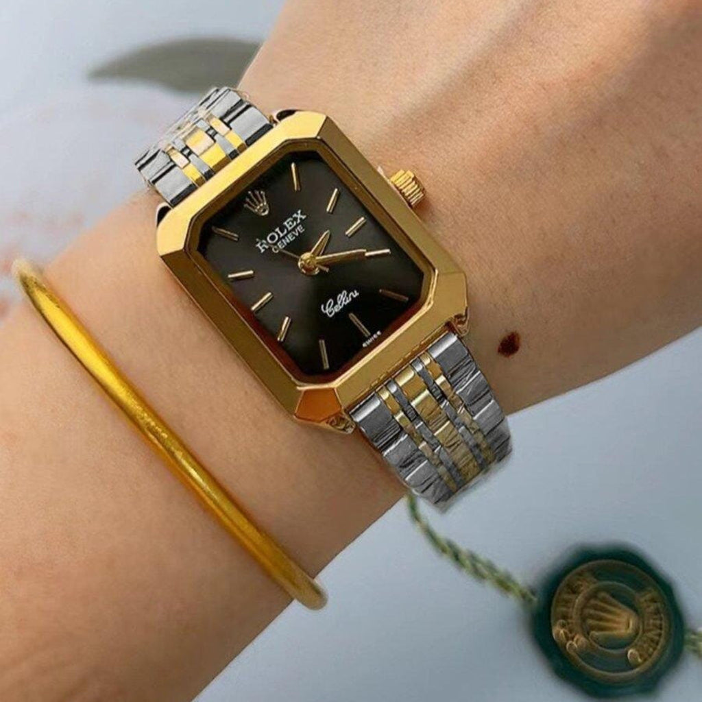 Rolex Cellini for women Gold, Silver with Black dial