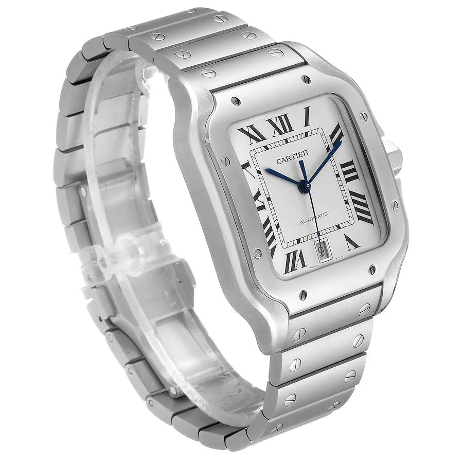 Santos de Cartier Silver frame white dial