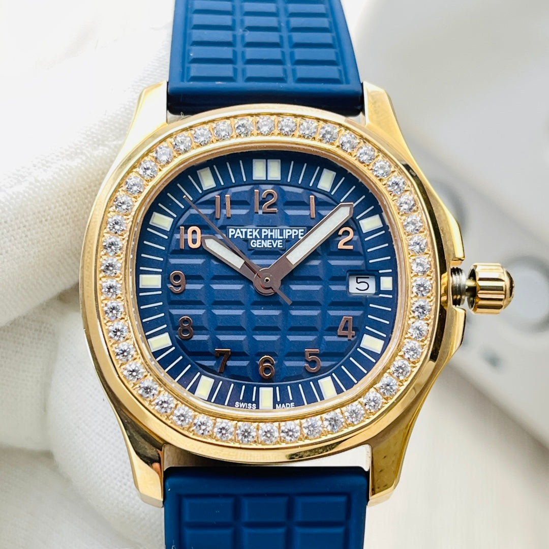 Patek Philippe Aquanaut Luce Rose Gold, Blue strap with Blue dial