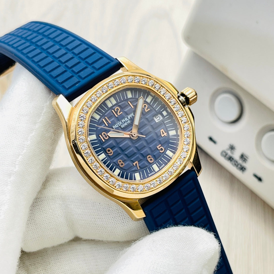 Patek Philippe Aquanaut Luce Rose Gold, Blue strap with Blue dial