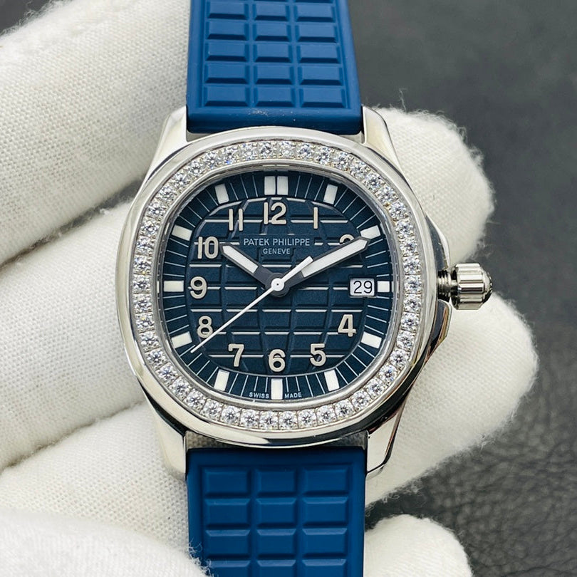 Patek Philippe Aquanaut Luce Silver, Blue strap with Blue dial
