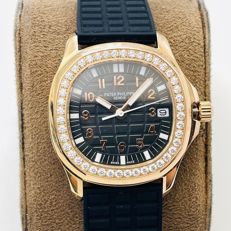 Patek Philippe Aquanaut Luce Rose Gold, Black strap with Black dial