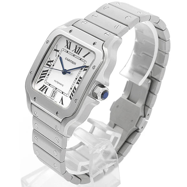 Santos de Cartier Silver frame white dial