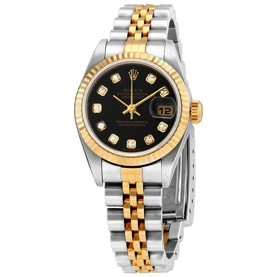 Rolex Lady-Datejust Gold, Sliver with Black dial