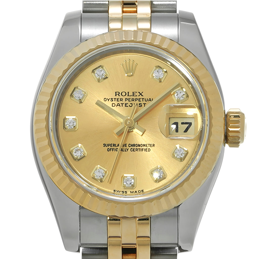 Rolex Lady-Datejust in Oyster Gold, Sliver with yellow gold dial