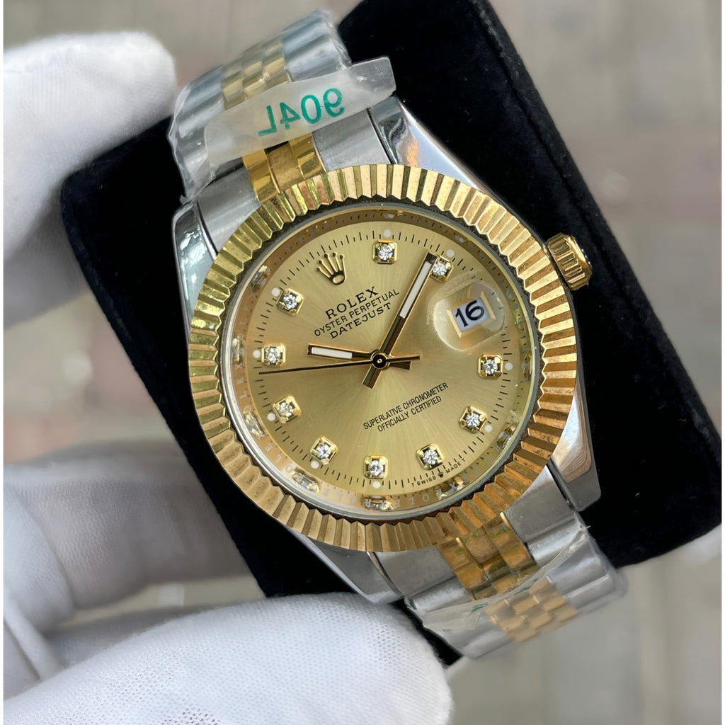 Rolex Lady-Datejust in Oyster Gold, Sliver with yellow gold dial