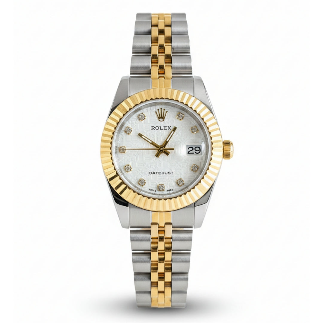 Rolex Lady-Datejust Gold, silver with white dial