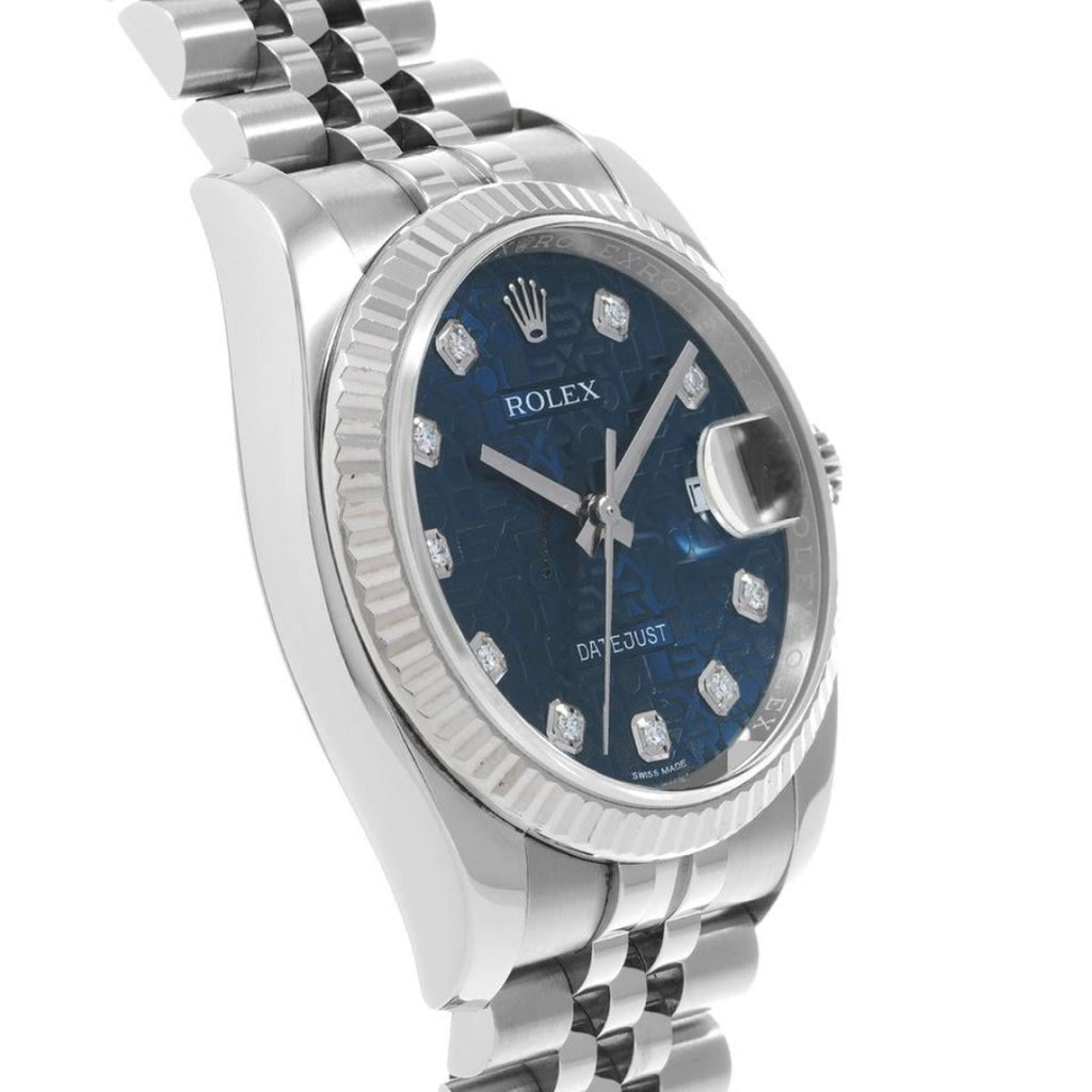 Rolex Lady-Datejust silver with Blue dial