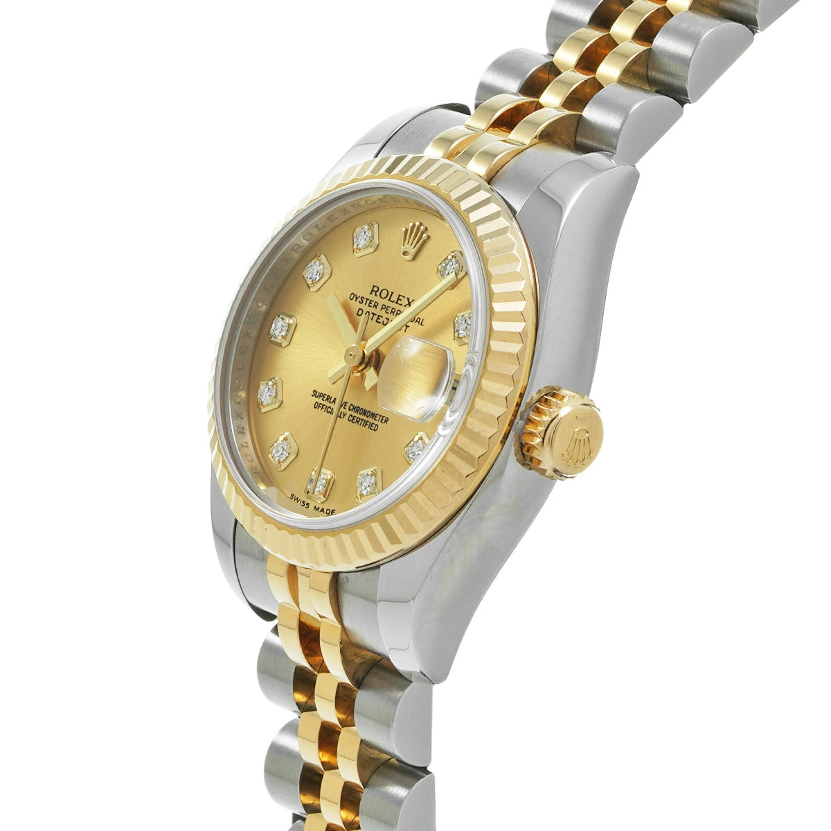 Rolex Lady-Datejust in Oyster Gold, Sliver with yellow gold dial
