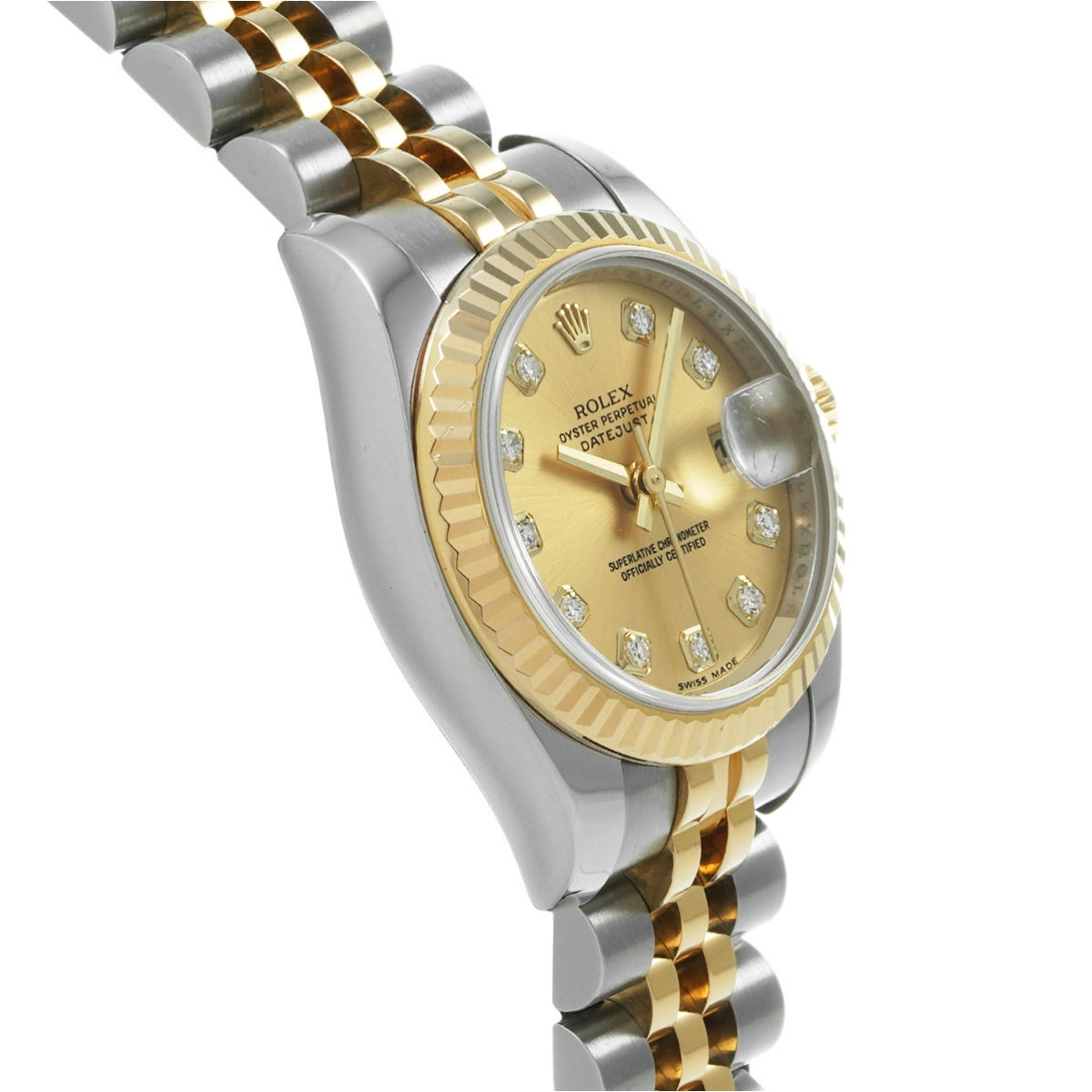 Rolex Lady-Datejust in Oyster Gold, Sliver with yellow gold dial