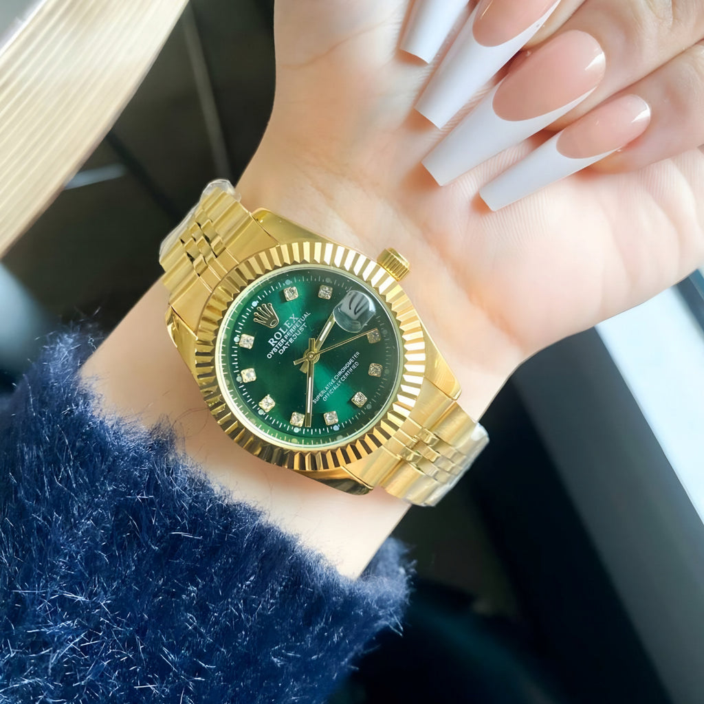 Rolex Lady-Datejust Gold with Green dial