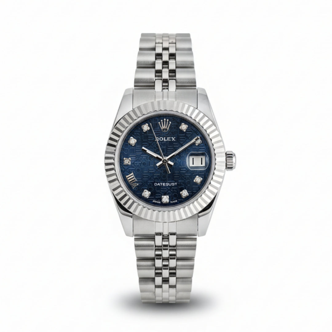 Rolex Lady-Datejust silver with Blue dial