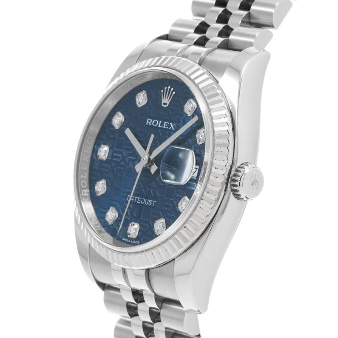 Rolex Lady-Datejust silver with Blue dial