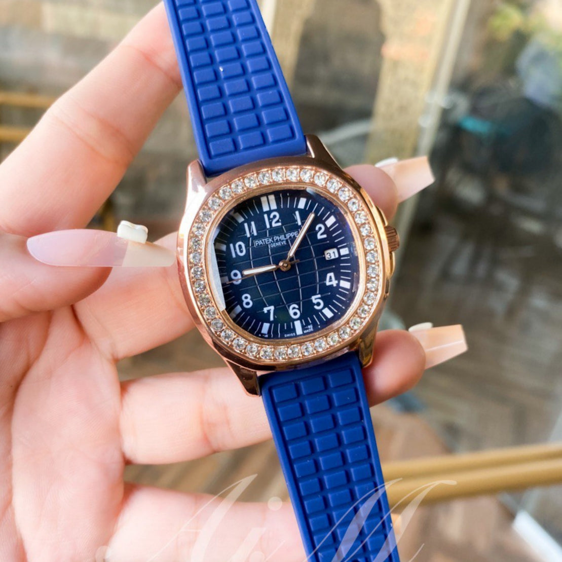 Patek Philippe Aquanaut Luce Rose Gold, Blue strap with Blue dial