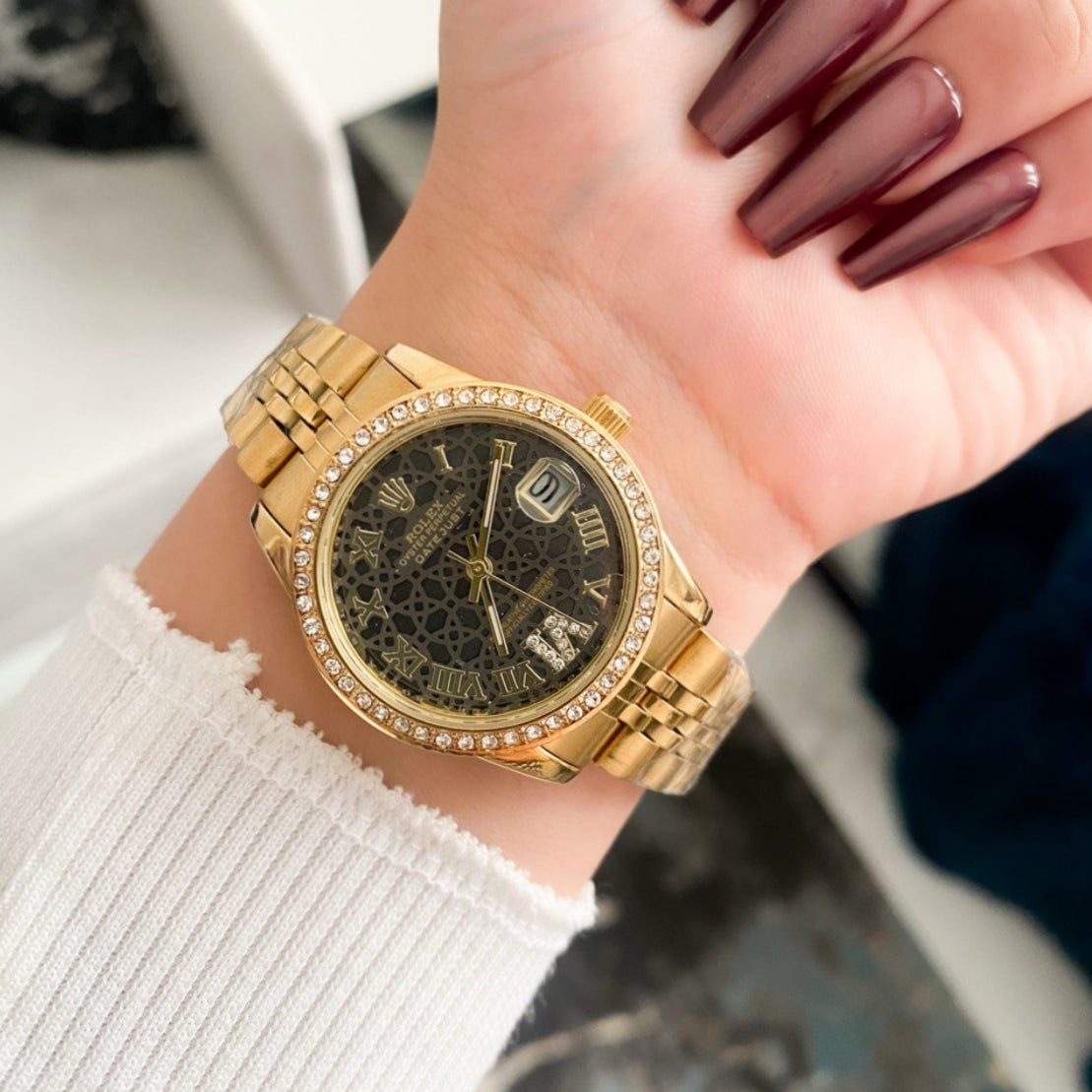 Rolex Lady-Datejust Gold with Black dial