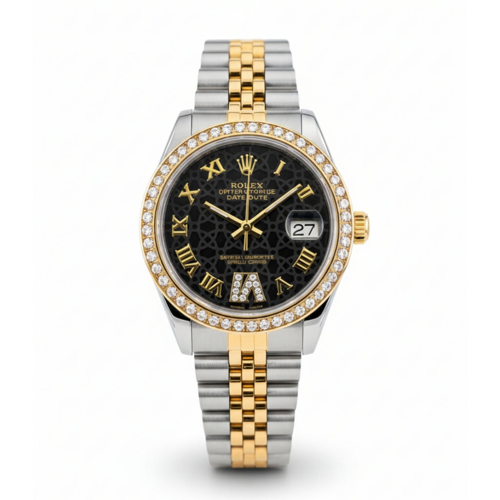 Rolex Lady-Datejust Gold, Sliver with Black dial