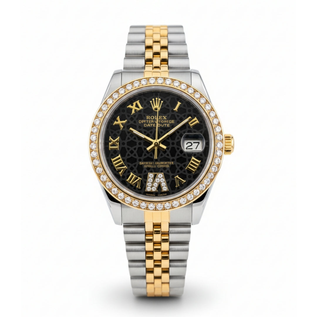 Rolex Lady-Datejust Gold, Sliver with Black dial